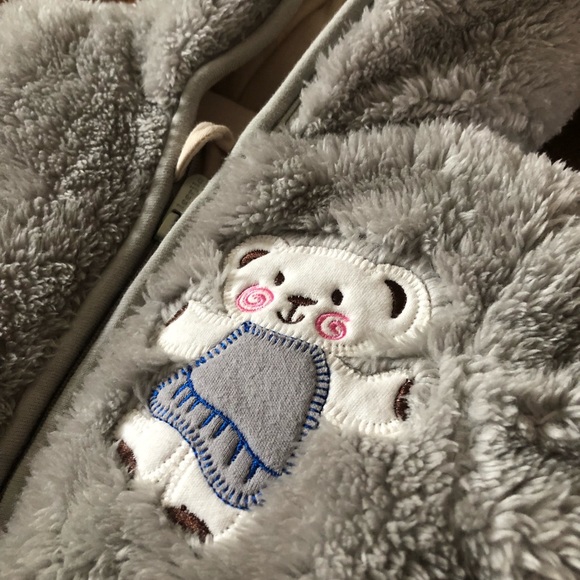 Baby Bear Hooded Romper Pramsuit Onesie Jumpsuit - Picture 7 of 8